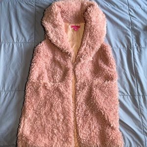 Betsey Johnson Pink Fur Vest